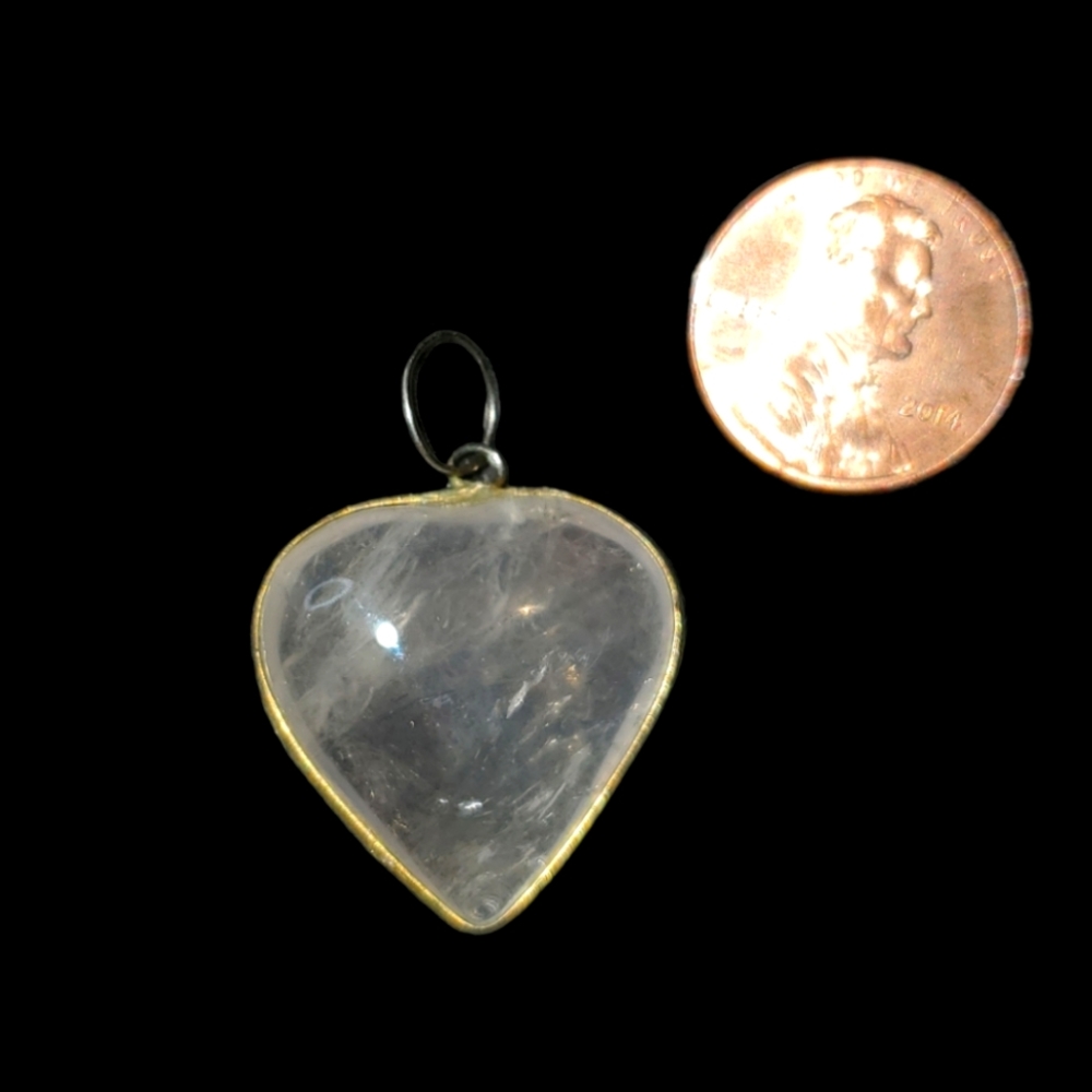 Heart shaped rose quartz pendant - Picture 1 of 1
